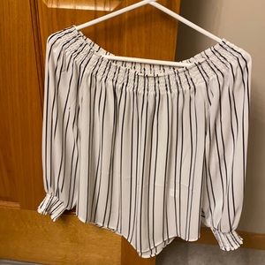 Express XS dress top white w/ black strips.